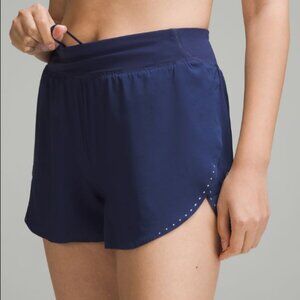 Lululemon Fast and Free Reflective High-Rise Classic-Fit Short 3" in navy blue